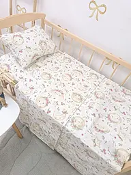 Змінний постільний комплект в дитяче ліжечко 120 x 60 см (наволочка + простирадло + підковдра) BST місяць