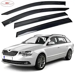 Дефлектори вікон вітровики HIC для Skoda Superb 2008-2015 Оригінал (SK09)