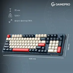 Клавіатура GamePro Asgard Drakkar Keychron Super Red Switch Wireless/Bluetooth/USB Blue бездротова (MK305BL) - мініатюра 6