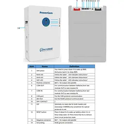 Акумулятор HinaESS LiFePO4 48V 51.2V/100Ah/5120Wh [HINA-POWERGEM] [125489] - мініатюра 5