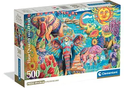 Пазл Clementoni High Quality Collection: Карнавал слонів, Лаура Ауді (High Quality Collection - Elephants' Carnival Puzzle - 500 pcs.), 500 ел. (35578)