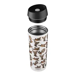 Термокружка Ardesto Coffee Time Animals Yorkie 450мл, нержавіюча сталь, сіро-бежевий (AR2645YT) - мініатюра 3