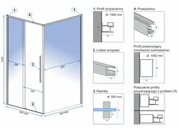 Душова кабіна Rea Solar 90x90 black REA-K6412, Чорний матовий, Універсальна, прозорий - мініатюра 5