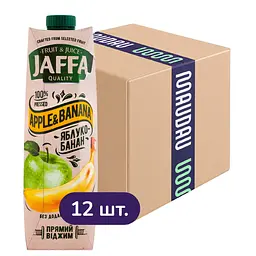 Упаковка соку Jaffa Яблучно-банановий прямий віджим 11.4 л (950 мл х 12 шт.)