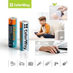 Батарейка ColorWay Alkaline Power AA/LR06 BL 8шт - мініатюра 3
