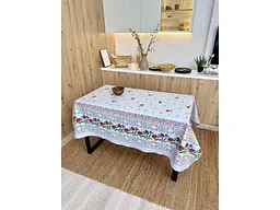 Скатертина ПЛАТКИ-ОПТ 110*150 бавовняна "Сірий мак"