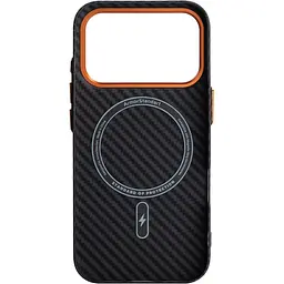 Чохол ArmorStandart LikeCarbon2 SE MagCase для Apple iPhone 17 Pro Max Black Orange (ARM89162) [156303] - мініатюра 2
