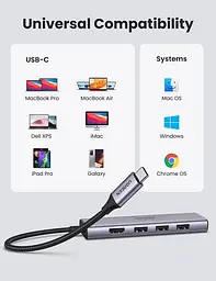 Мультипортовий адаптер - хаб Ugreen 6-in-1 Usb-C Hub Premium (60383) - мініатюра 6