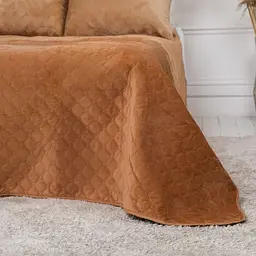 Покривало ТЕП Velour ромб круглий 210х150 см кавове (4-00515_22387) - мініатюра 5