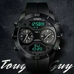 Наручний годинник чоловічий Skmei 1355 Black, 1355BK (17127) - мініатюра 3
