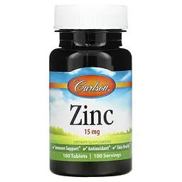 Цинк Zinc 15 mg 100 таблеток Carlson vit0004747