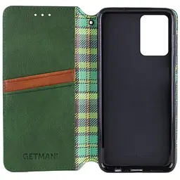 Шкіряний чохол-книжка GETMAN Cubic (PU) для Motorola Moto G15 4G Зелений - мініатюра 3