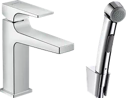 Змішувач Hansgrohe Metropol 100 для умивальника з гігієнічною лійкою 32522000, Хром