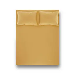 Простирадло на резинці з наволочками Penelope - Laura mustard гірчичний 160x200+50x70 (2)