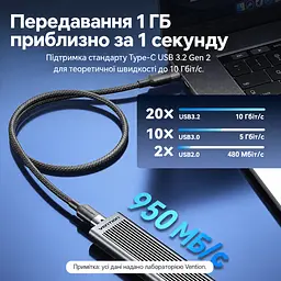 Кабель Vention TRGBH USB-C - USB-C USB 3.2 Gen 2 PD 100 Вт 4K 2 м чорний (TRGBH) - мініатюра 3