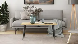 Стіл журнальний Монтана Ferrum-decor 45x100x50 Чорний метал ДСП Дуб Артізан 16 мм (FRD-106718) - мініатюра 6