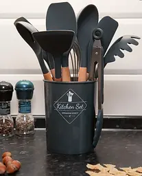 Набір кухонного приладдя Kitchen Set, 12 предметів ∙ Силіконові аксесуари для кухні з підставкою - мініатюра 2