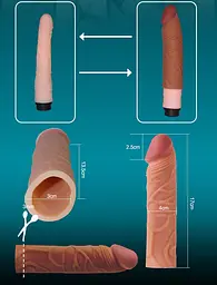 Подовжуюча насадка на член Lovetoy Pleasure X-Tender Penis Sleeve Flesh Add 1, +2.5 см (тілесний) - мініатюра 5