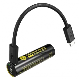 Акумулятор захищений Li-Ion 18650 Nitecore NL1836R 3600mAh 3.6V USB-C (Чорно-жовтий) - мініатюра 2