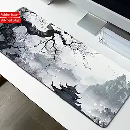Килимок для миші та клавіатури "Zen Sakura" 80×30 см — арт-дизайн, який надихає, Сірий