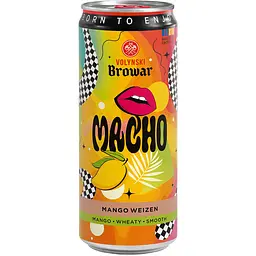 Пиво Macho світле пшеничне нефільтроване 5% 0.33 л з/б