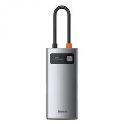 Usb Hub Baseus Metal Gleam Series 4-in-1 Multifunctional Type-C Сірий (CAHub-CY0G) - мініатюра 3