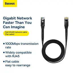 Кабель Baseus high Speed Six types of RJ45 Gigabit network cable (flat cable) 3M - мініатюра 8