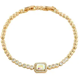 Браслет XUPING Позолота 18K "Доріжка цирконію з райдужним фіанітом» розмір з замком 17,19см х 3мм (220449)