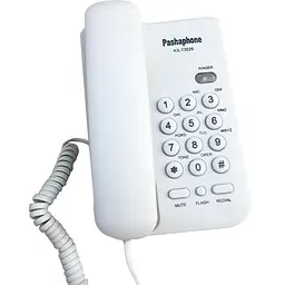 Настільний телефон Pashaphone KX-T3026 Великі кнопки Багатофункціональний у білому кольорі