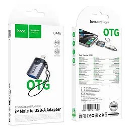 Перехідник HOCO Victory iP male to USB female adapter UA46 |OTG, LED| - мініатюра 2