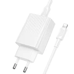 МЗП Borofone BAS73A Source PD20W (1USB-C) + кабель Type-C to Lightning White - мініатюра 3