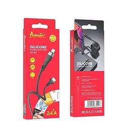 Кабель Avantis AC-81i Silicone USB – Lightning- чорний - мініатюра 2