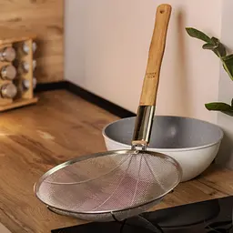 Шумівка павук для вока та фритюру з дерев'яною ручкою 32 см Zhongjing HP-19-19-32CM - мініатюра 14