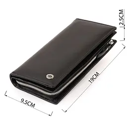 Вертикальний гаманець шкіряний жіночий ST Leather 19274 чорний - мініатюра 7