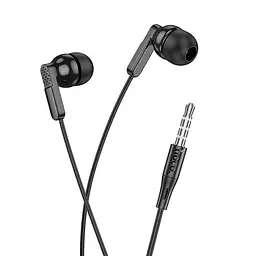 Дротові навушники Hoco M121 Bright universal earphones with microphone, 3.5mm, 1.2m, black - мініатюра 4