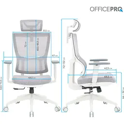 Офісне крісло OfficePro Elegant OC600-W-LG-LG White/Light Gray [148651] - мініатюра 12