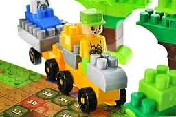 Конструктор блоковий QB300-006 "Block&Steps: Пригоди в Сафарі" + ходилка та меморі гра 3в1, 89дет. qbee - мініатюра 4