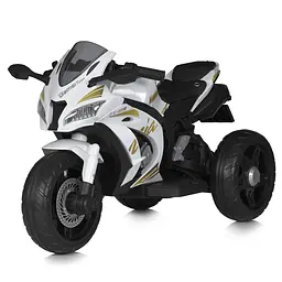 Дитячий мотоцикл 12V 2 мотори 35W EVA шкіра музика світло білий (M 5806EL-1)