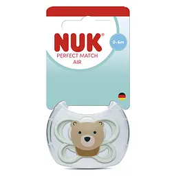 Пустушка Nuk Perfect Match Air силіконова розмір 1 0-6 міс. ведмідь (3954155) - мініатюра 3