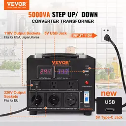 Перетворювач напруги VEVOR ST-5000VA 5000W 110V/220V - мініатюра 5
