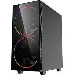 Корпус GameMax чорний Hole, без БЖ, Midi Tower, ATX / Micro ATX / Mini ITX, USB 3.0, USB 2.0, 2x200 мм LED, 421x210x460 мм, 0.5