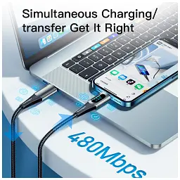 Дата кабель USB-C to Lightning 2.0m 20W Digital Display black Essager (EXCTL-YDA01) - мініатюра 7