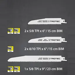 Полотна для шабельної пили Trotec 5 pieces Wood/Metal Set - мініатюра 4