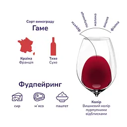 Вино Bertrand de Tavernay Beaujolais Nouveau, 13%, 0,75 л (593444) - мініатюра 2