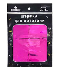Шторка для фотозони PELICAN "Квадрат голограма" 1х2м фуксія "Квадрат голограма" #239