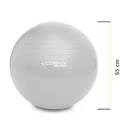М'яч для фітнесу (фітбол) Cornix 65 см Anti-Burst Silver XR-0362 - мініатюра 4