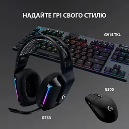 Ігрова гарнітура Logitech G733 Lightspeed Wireless RGB Black (981-000864) - мініатюра 8