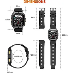 Розумний годинник Oukitel BT101 для чоловіків 2.02-дюймовий Amoled HD - мініатюра 6