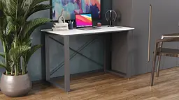 Письмовий стіл Ferrum-decor Драйв 750x1400x600 Чорний метал ДСП Біле 16 мм (FRD-103129) - мініатюра 3
