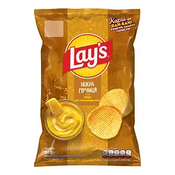 Чипси картопляні Lay's зі смаком соусу по-голландськи Ніжна гірчиця 95 г - мініатюра 1